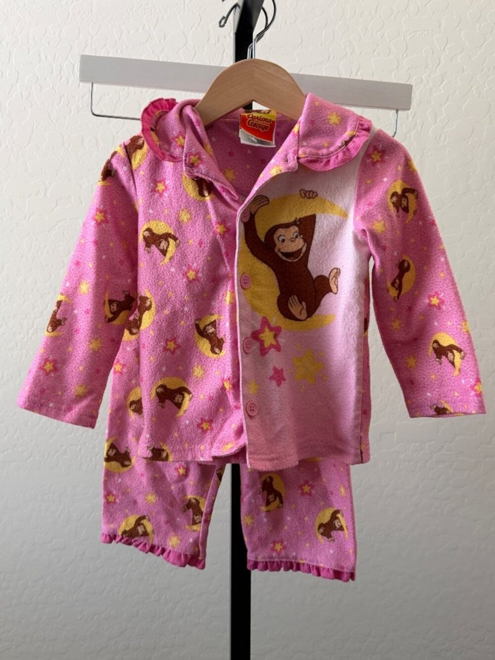 2010 Vintage Curious George Pink Toddler Pajamas